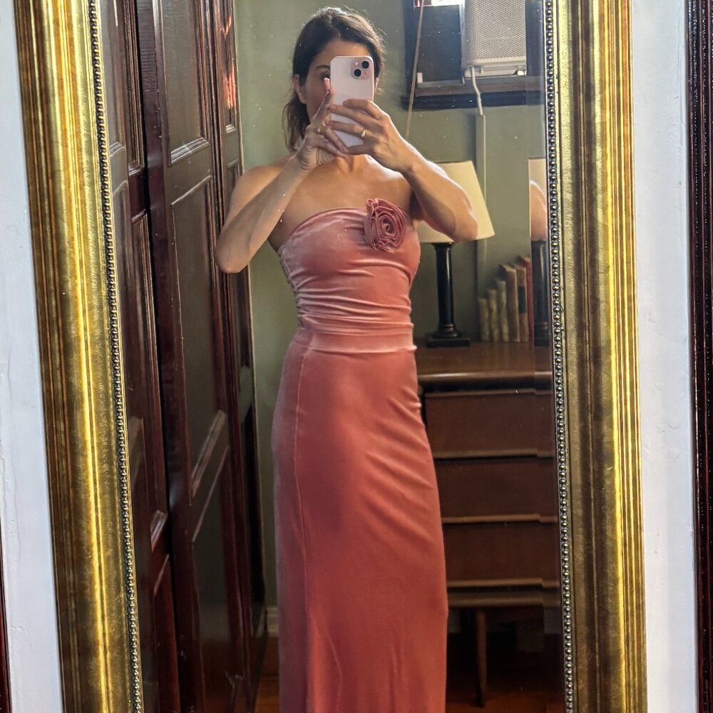 Reformation Adalynn Knit Two Piece Light Pink Velvet - Size XS